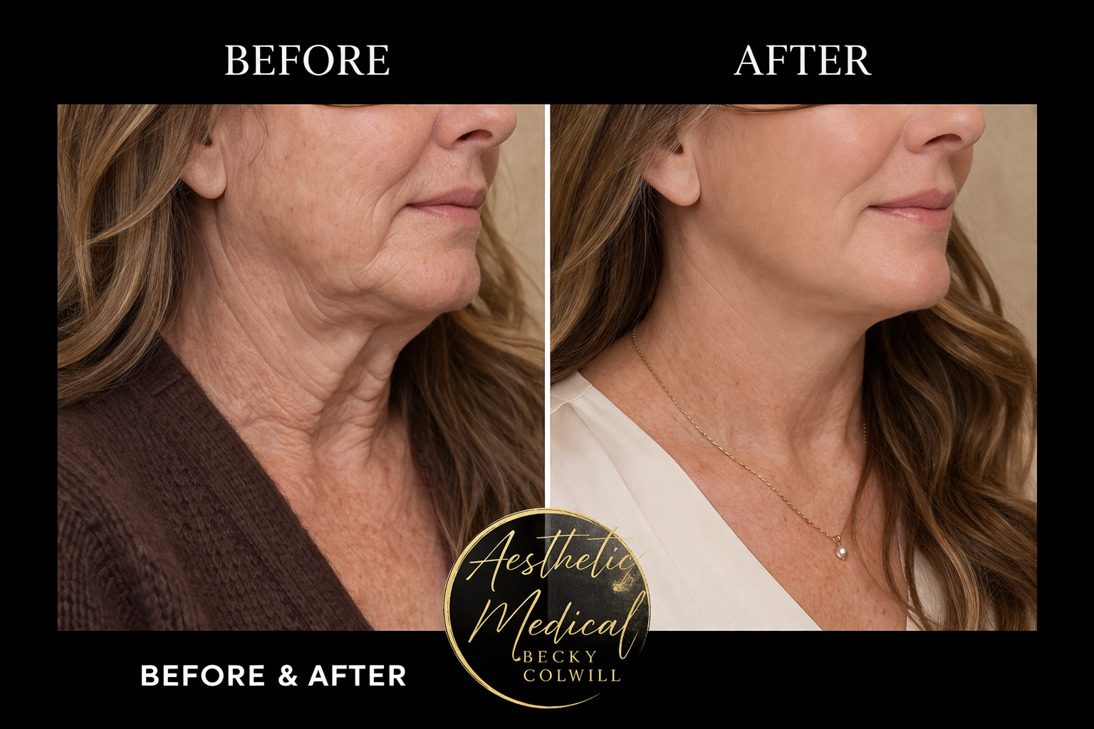 Before and after — Lower Face & Neck